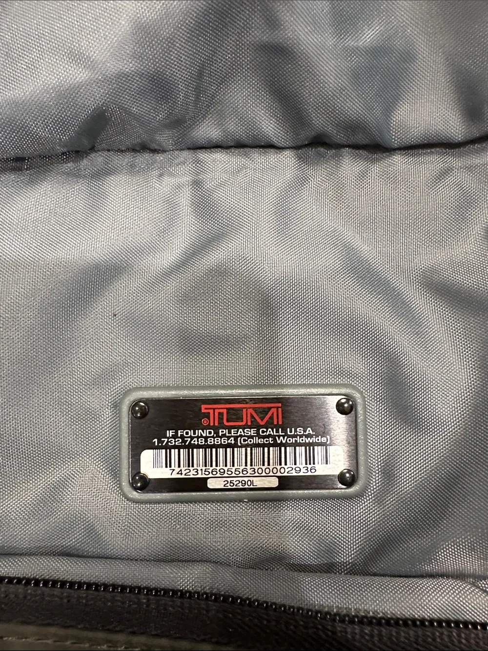 Tumi Olive Green Nylon Tote with Black Leather